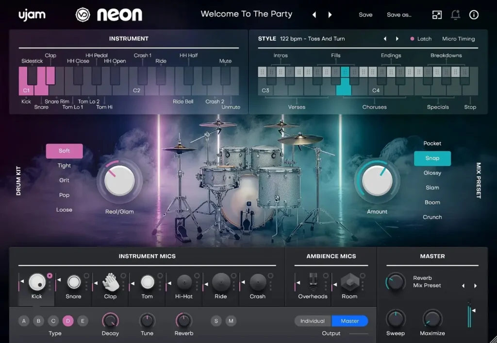 UJAM – Virtual Drummer NEON Torrent v2.5.0 VSTi, VSTi3, AAX x64 [Win]